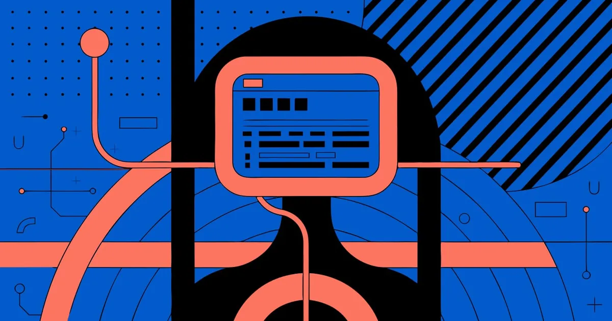 Abstract flat-vector editorial illustration for "Firebase SQL Connect Streaming Lands in the JavaScript SDK"