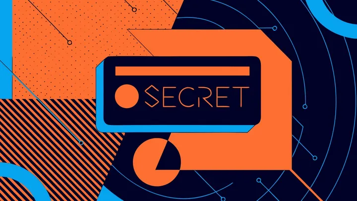 Abstract flat-vector editorial illustration for "Vercel Stops Printing Your Secrets Into Build Logs"